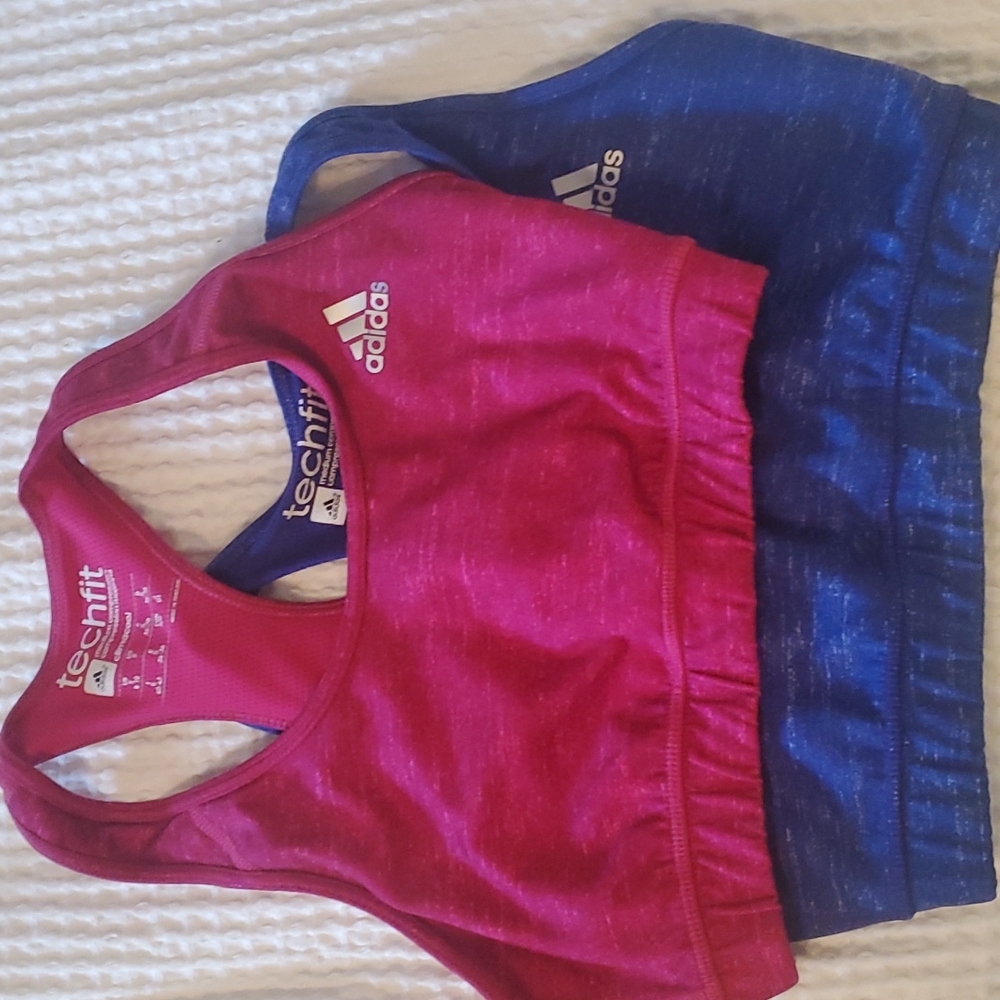 2 Addidas techfit sports bras